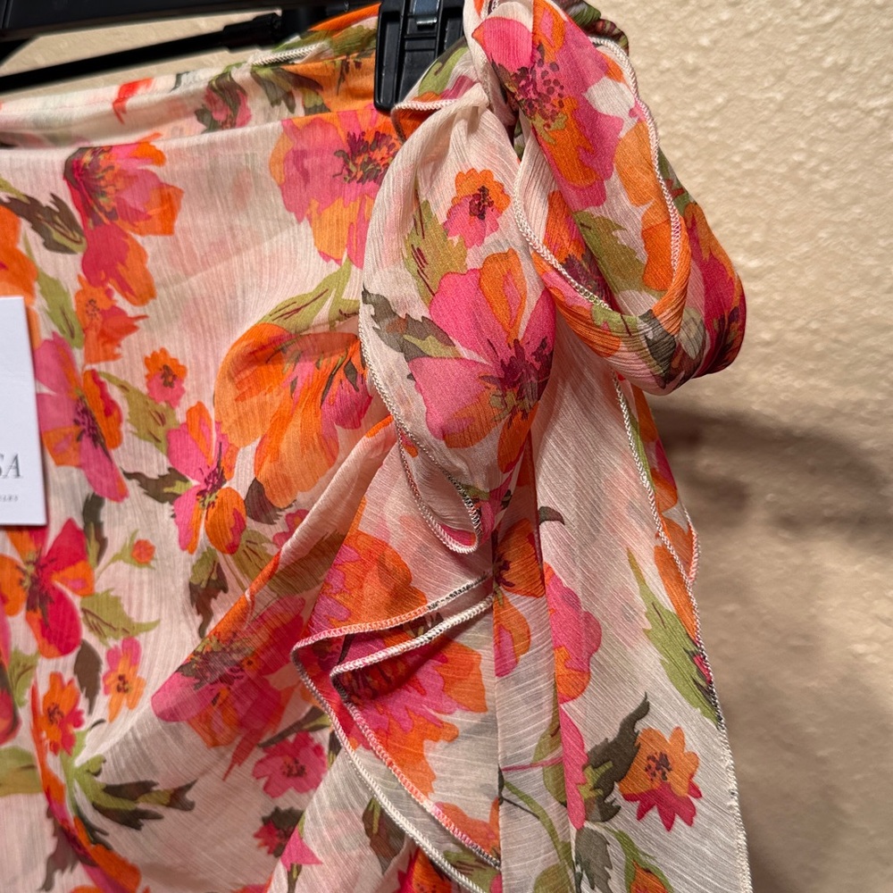Misa Floral asymmetrical midi ruffle skirt WOMENS size medium NWT - Picture 17 of 17